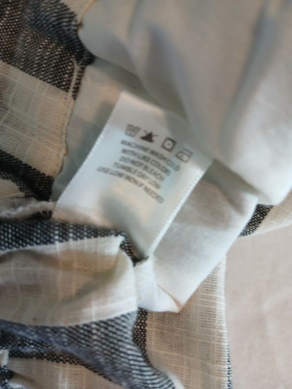 Indigo Rising Womens Ivory Gray Linen Cotton Pants Size L Wide Leg Casual Loose - Picture 10 of 10